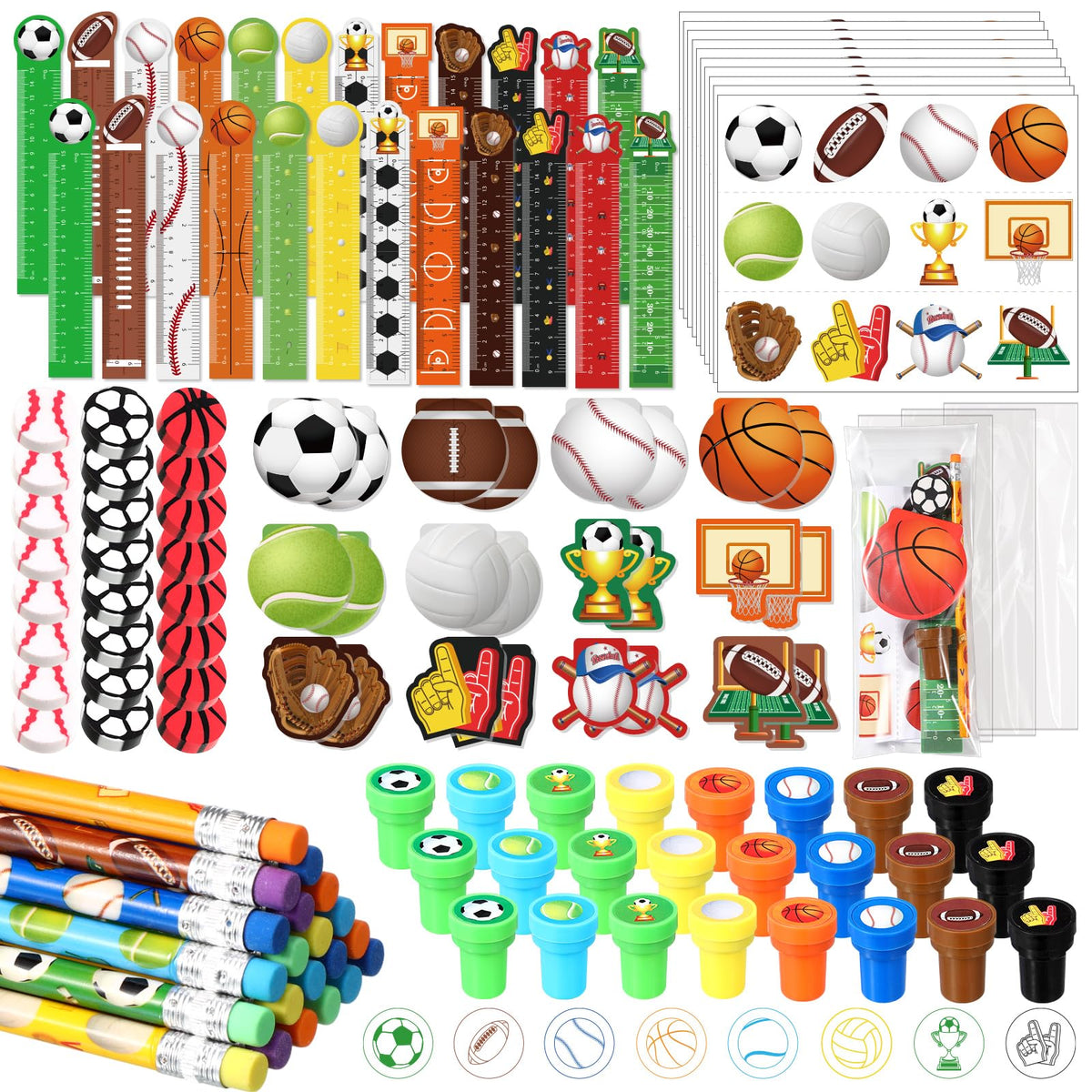 Chrisfall sport stampers for lively party activities and fun keepsakes.