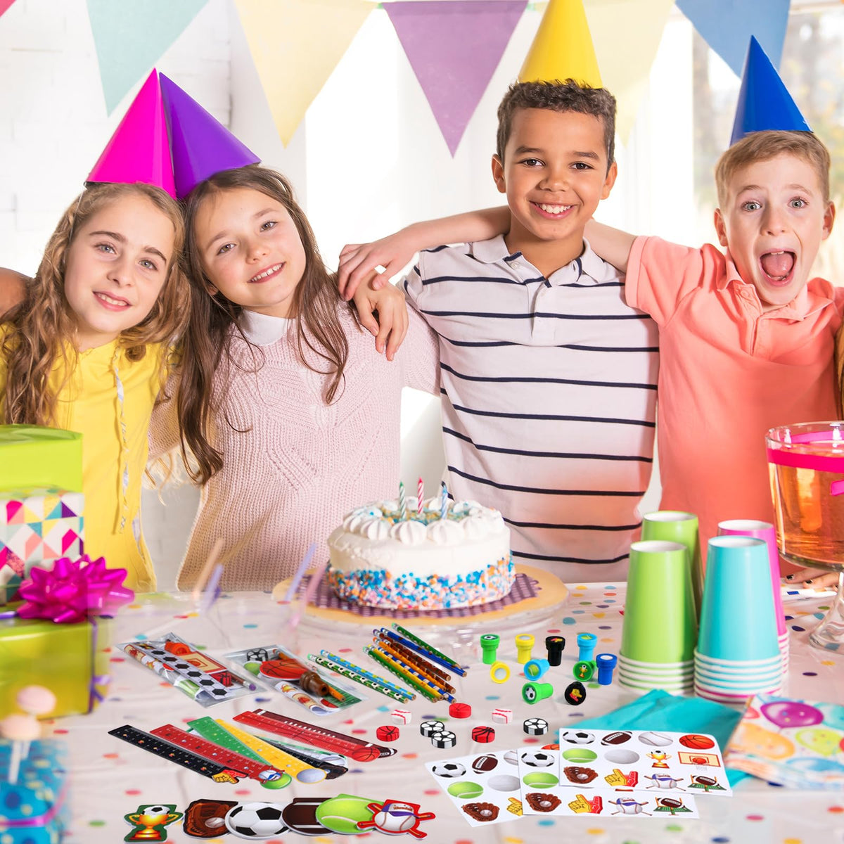 Chrisfall sport stickers add decorative flair to prizes and crafts.