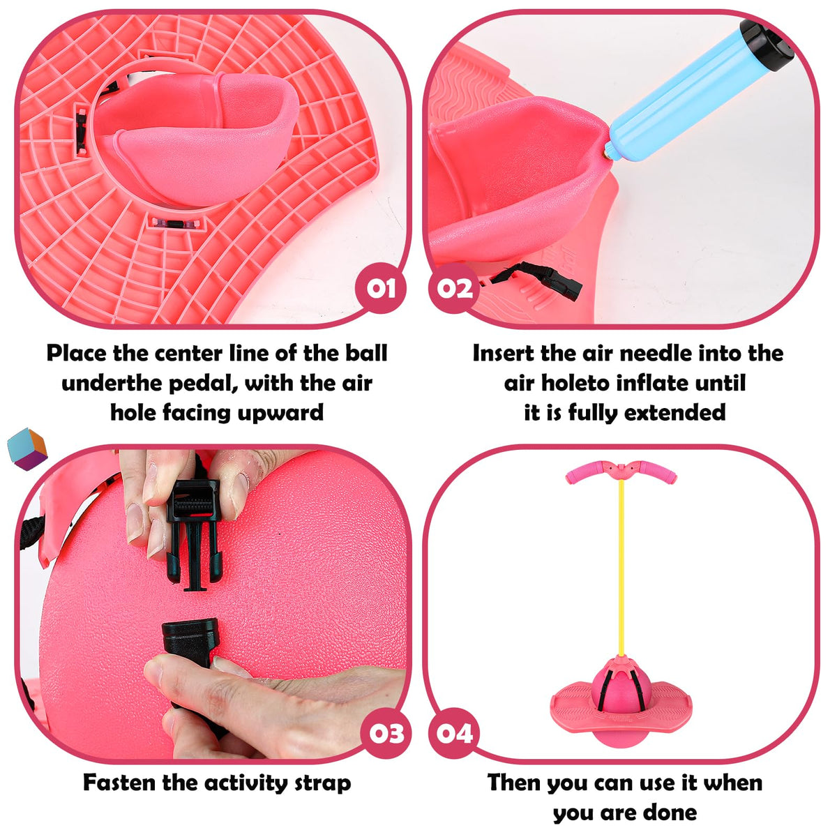 Christoy pogo jumper assembly shown for easy indoor or outdoor setup