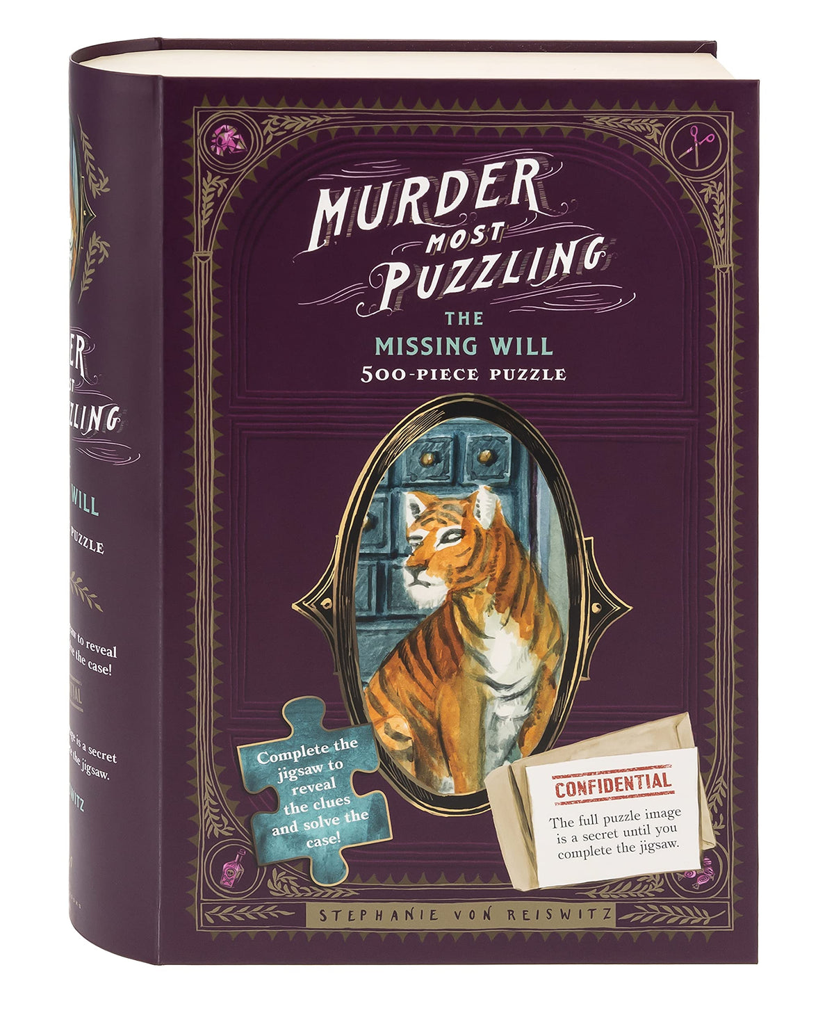Chronicle Books' Missing Will puzzle cover showcases a rich illustration for display and future solving.