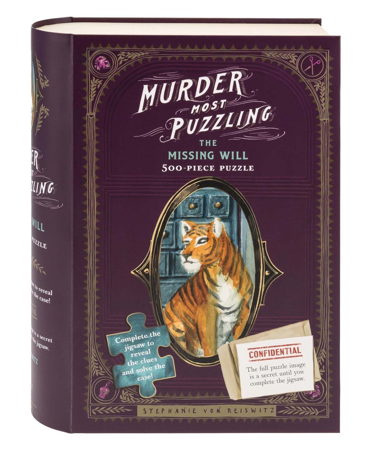 Chronicle Books' Missing Will puzzle pieces invite focused assembly and suspenseful uncovering.