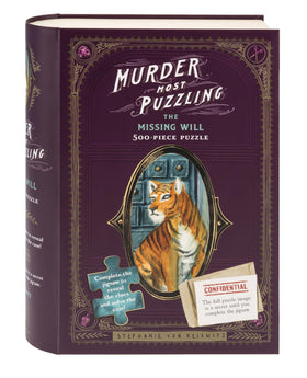 Chronicle Books' Missing Will puzzle pieces invite focused assembly and suspenseful uncovering.