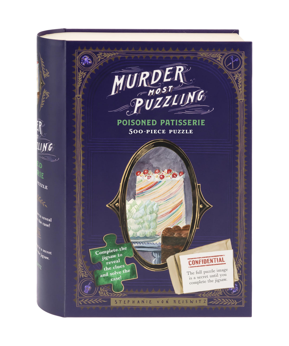 Chronicle Books Poisoned Patisserie 500-piece puzzle inspires group mystery solving and hours of fun.