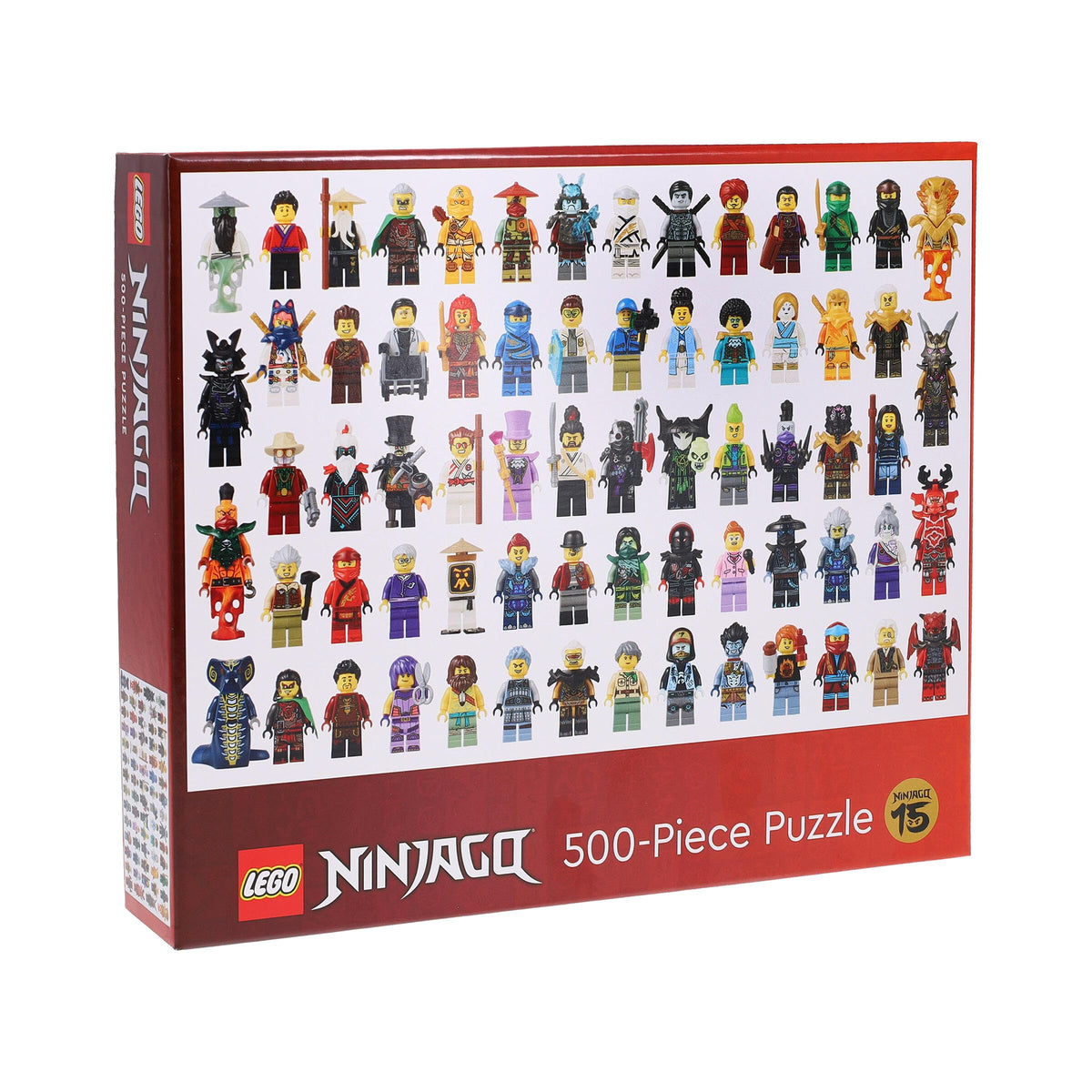 Chronicle Books LEGO NINJAGO 500-piece puzzle front view for family puzzle night and nostalgia