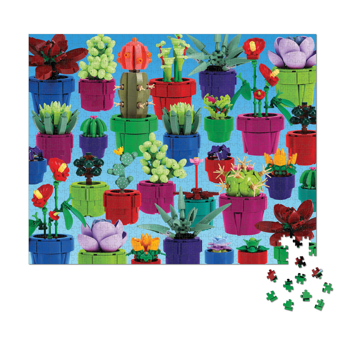 Chronicle Books Lego Tiny Garden puzzle dry succulent details for relaxing solo puzzling
