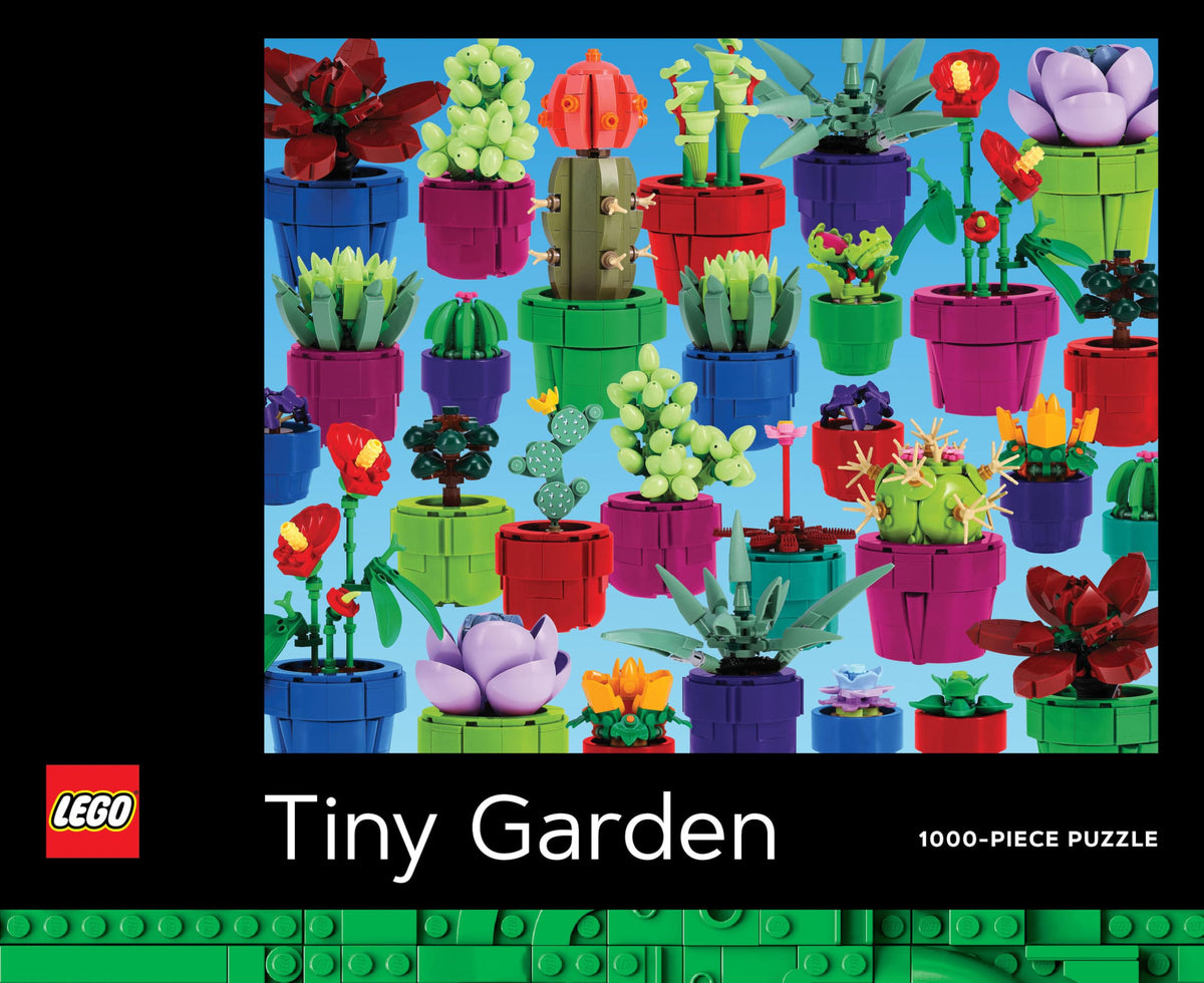 Chronicle Books Lego Tiny Garden puzzle close-up of 30 tiny plants, ideal for family game night