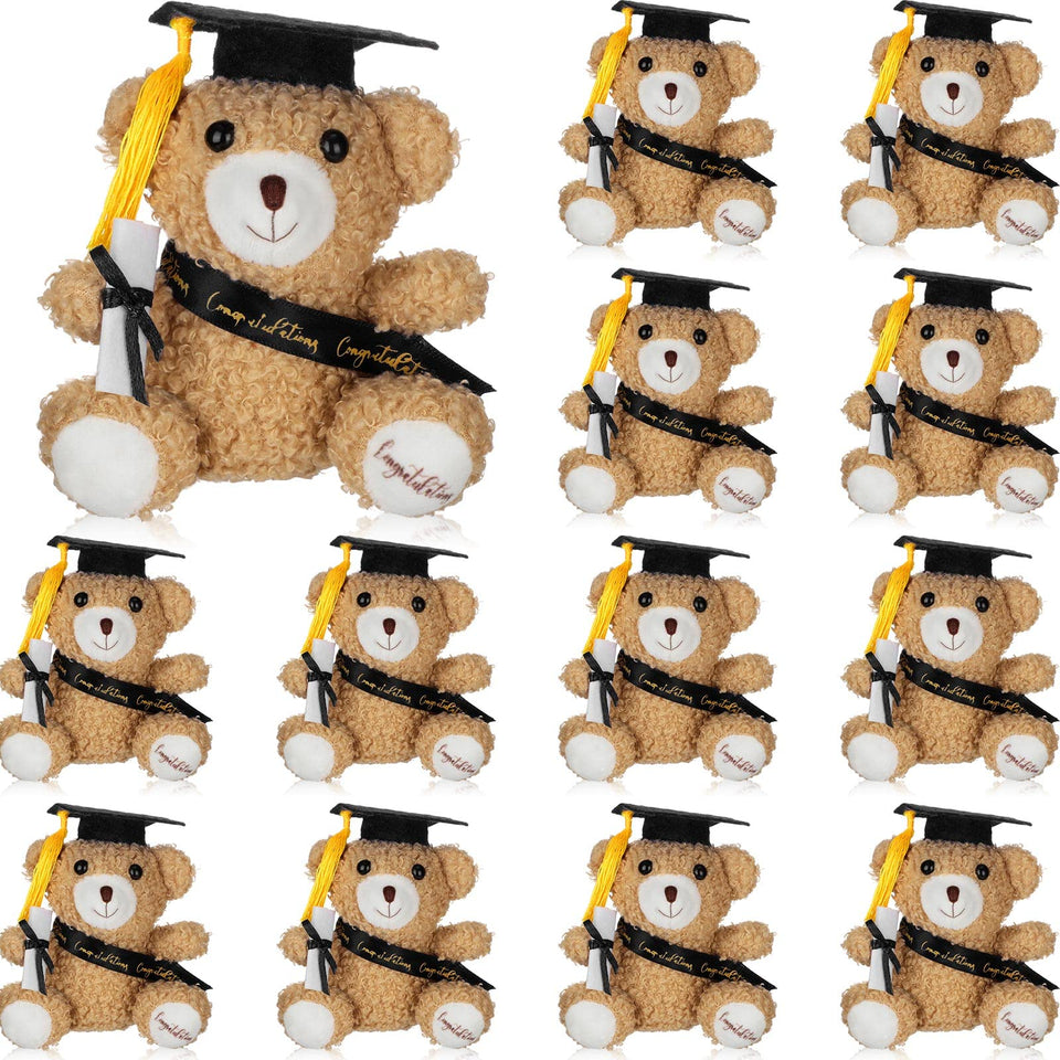 Chuangdi 12-pack mini graduation bears bulk for party decorations