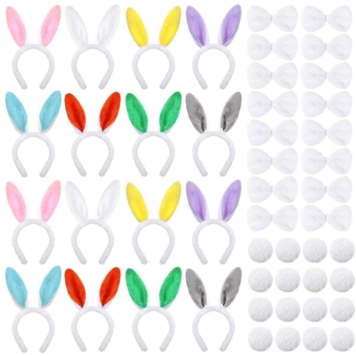 Chuangdi bunny ears headbands in eight colors for festive costumes