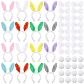 Chuangdi bunny ears headbands in eight colors for festive costumes