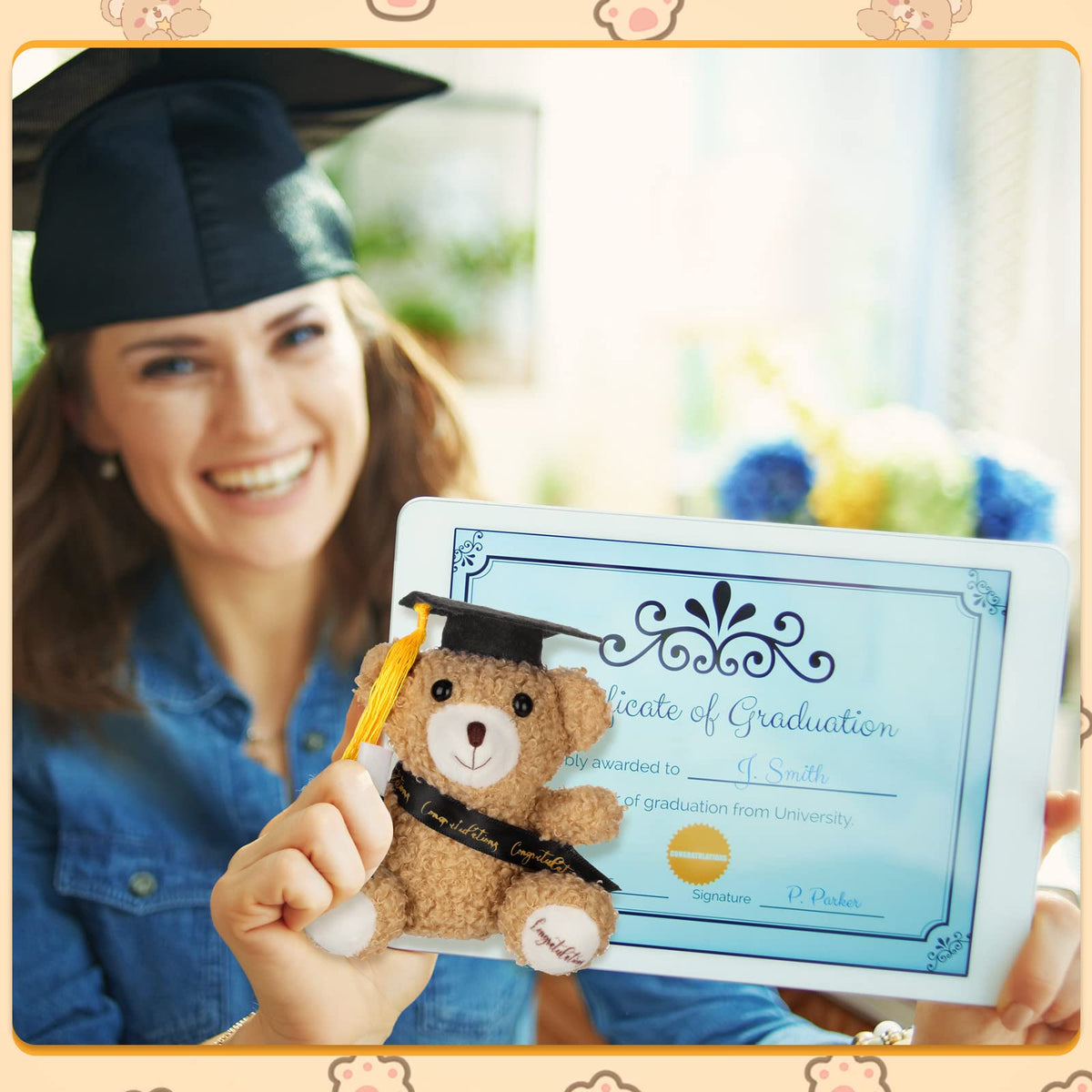 Chuangdi bear with congratulation sash adds festive vibes for celebrations