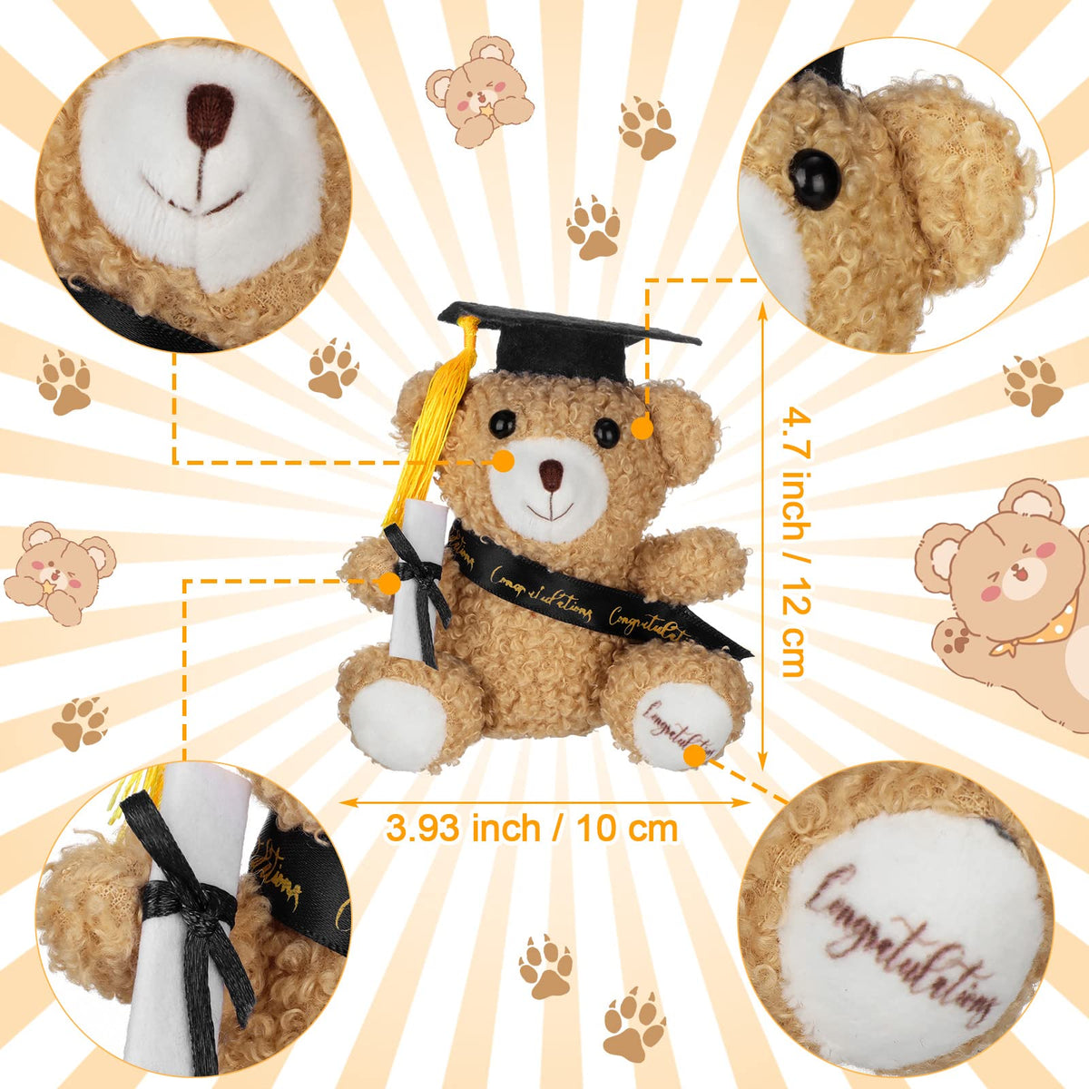 Chuangdi diploma cap and sash bear detail for photo-worthy moments