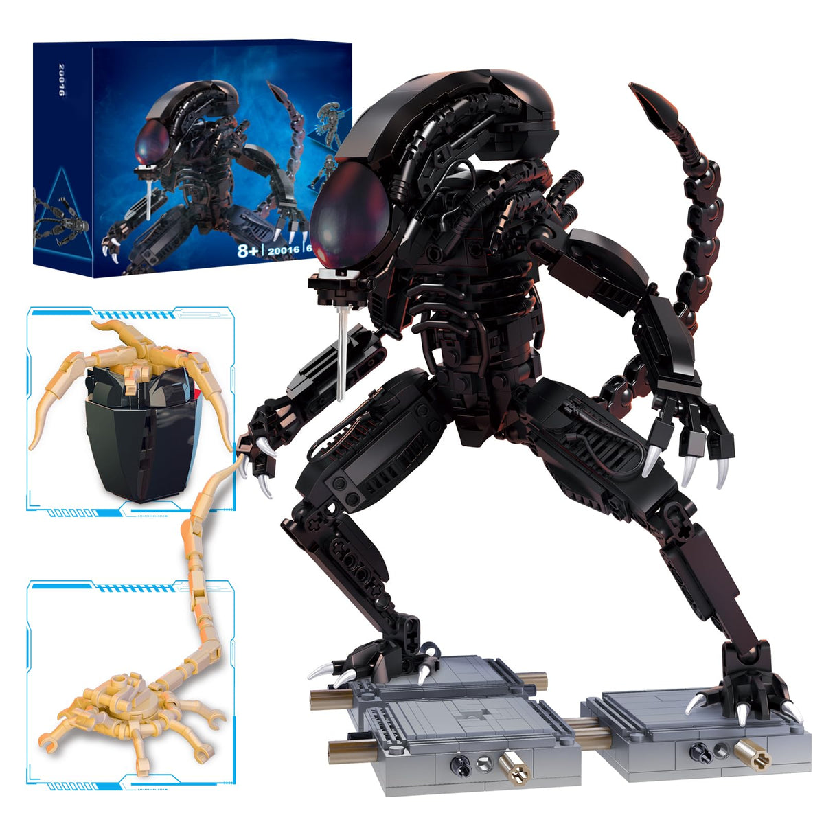 CHUANGPIN Xenomorph figure front view, ideal for display and collection.
