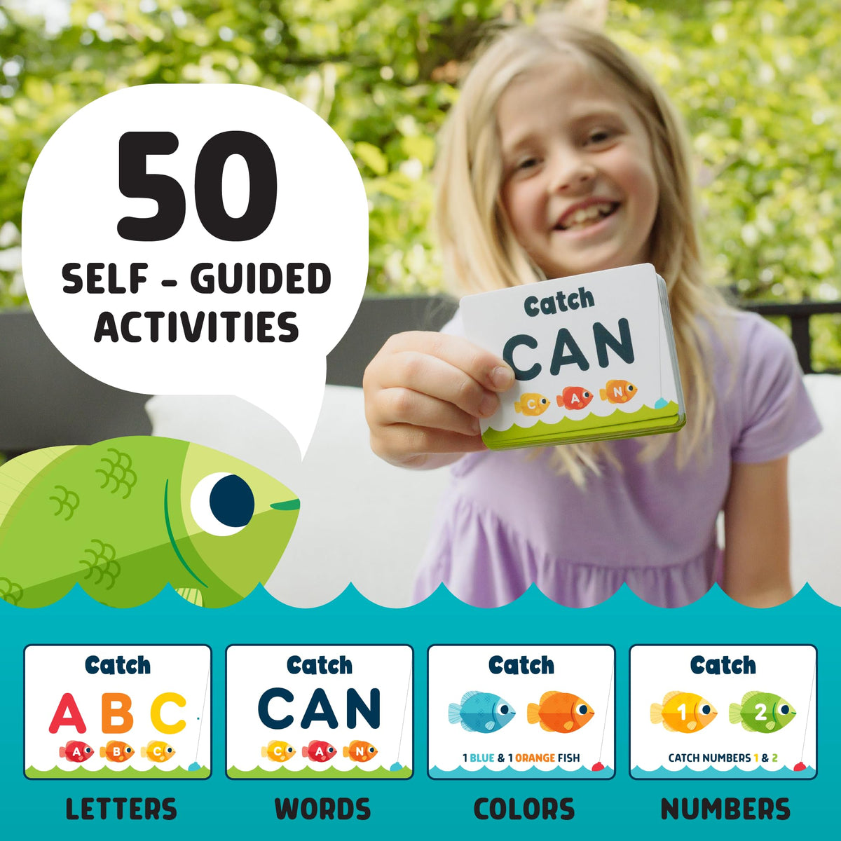 Chuckle & Roar activity cards with 50 skill-building prompts.