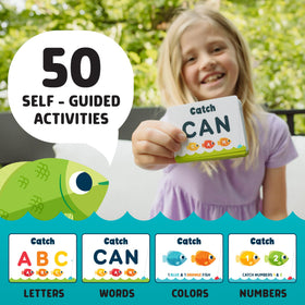 Chuckle & Roar activity cards with 50 skill-building prompts.