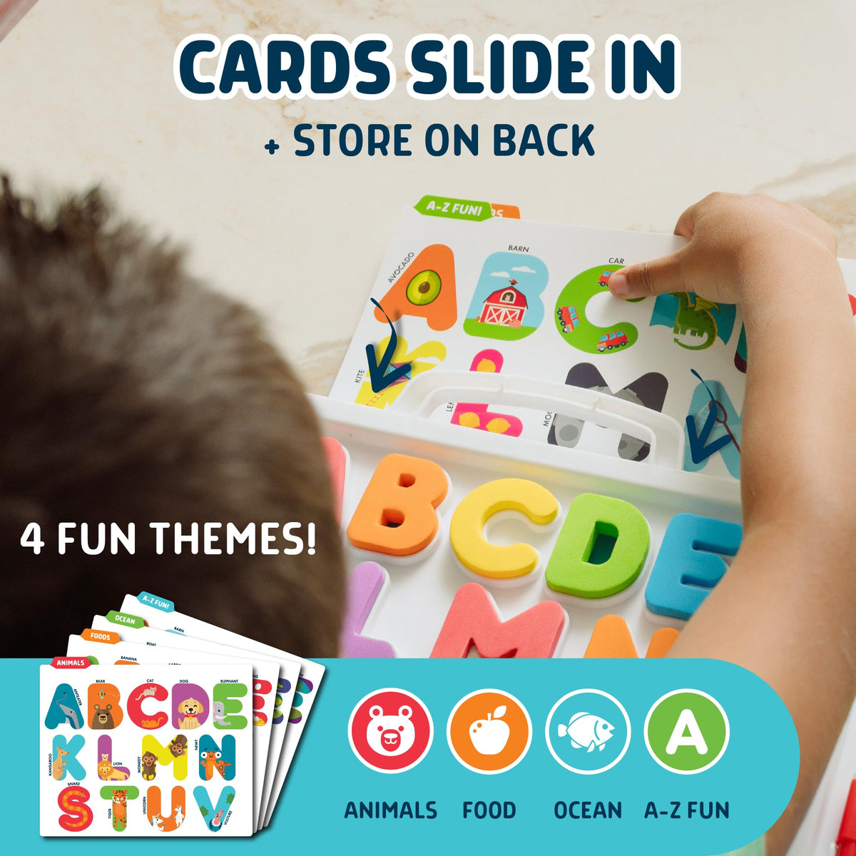 Chuckle & Roar alphabet puzzle supports hands-on learning and letter recognition.