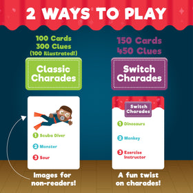 Chuckle & Roar charades cards displaying 750 ideas for endless rounds