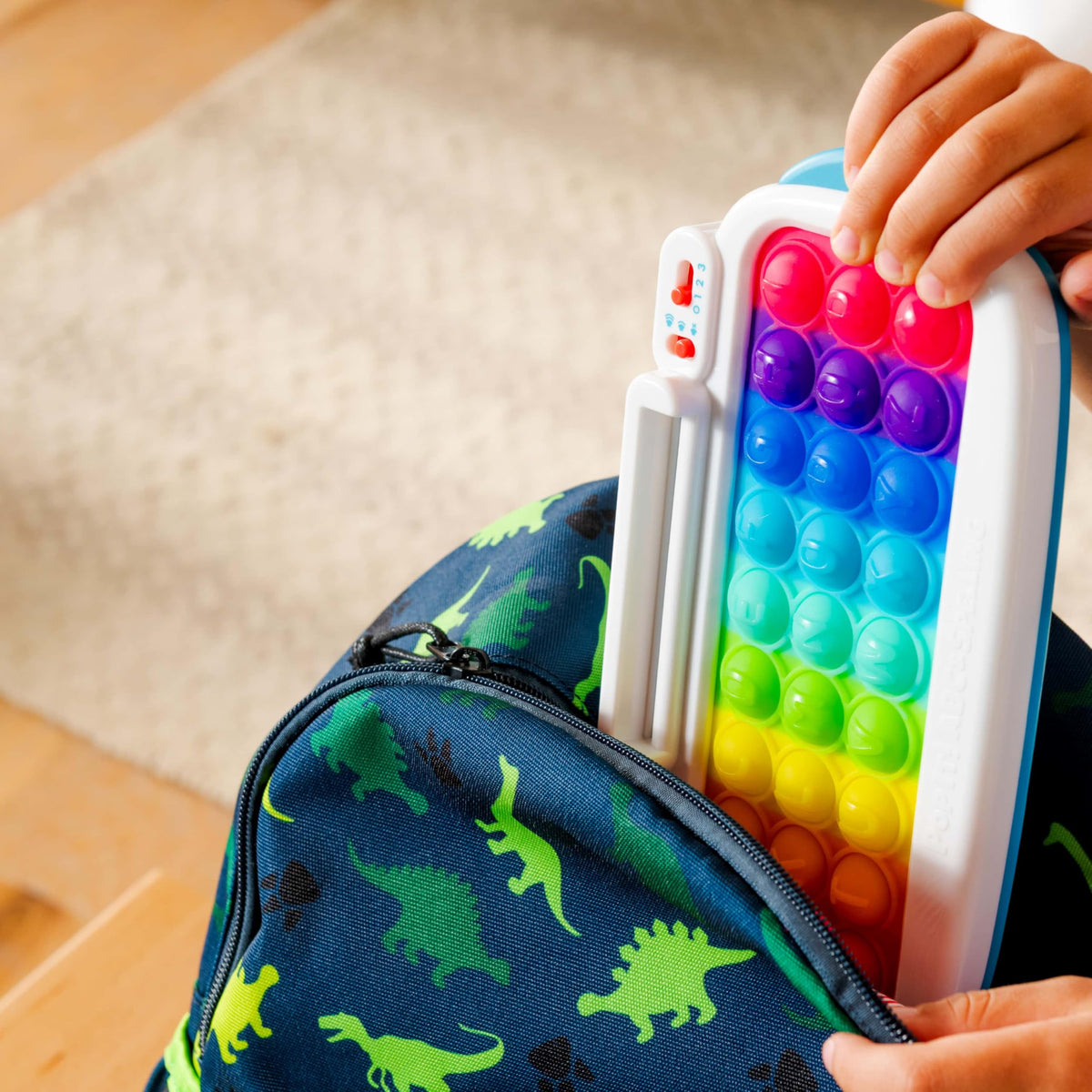 Chuckle and Roar rainbow silicone keyboard visually guides letters and colors