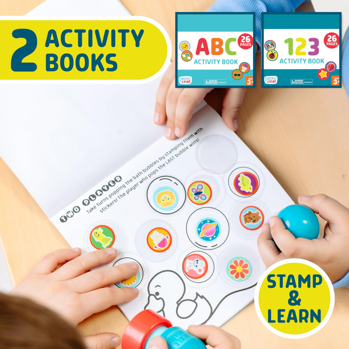 Chuckle & Roar two activity books provide learning through colorful adventures.