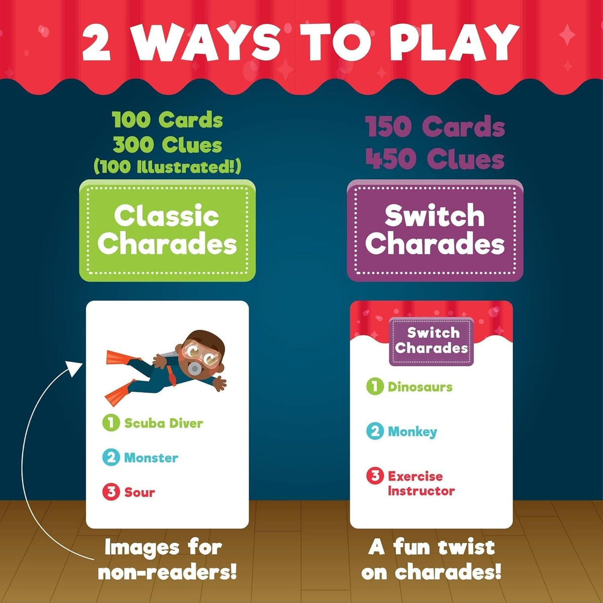 Chuckle & Roar two-game-modes setup enabling varied play styles