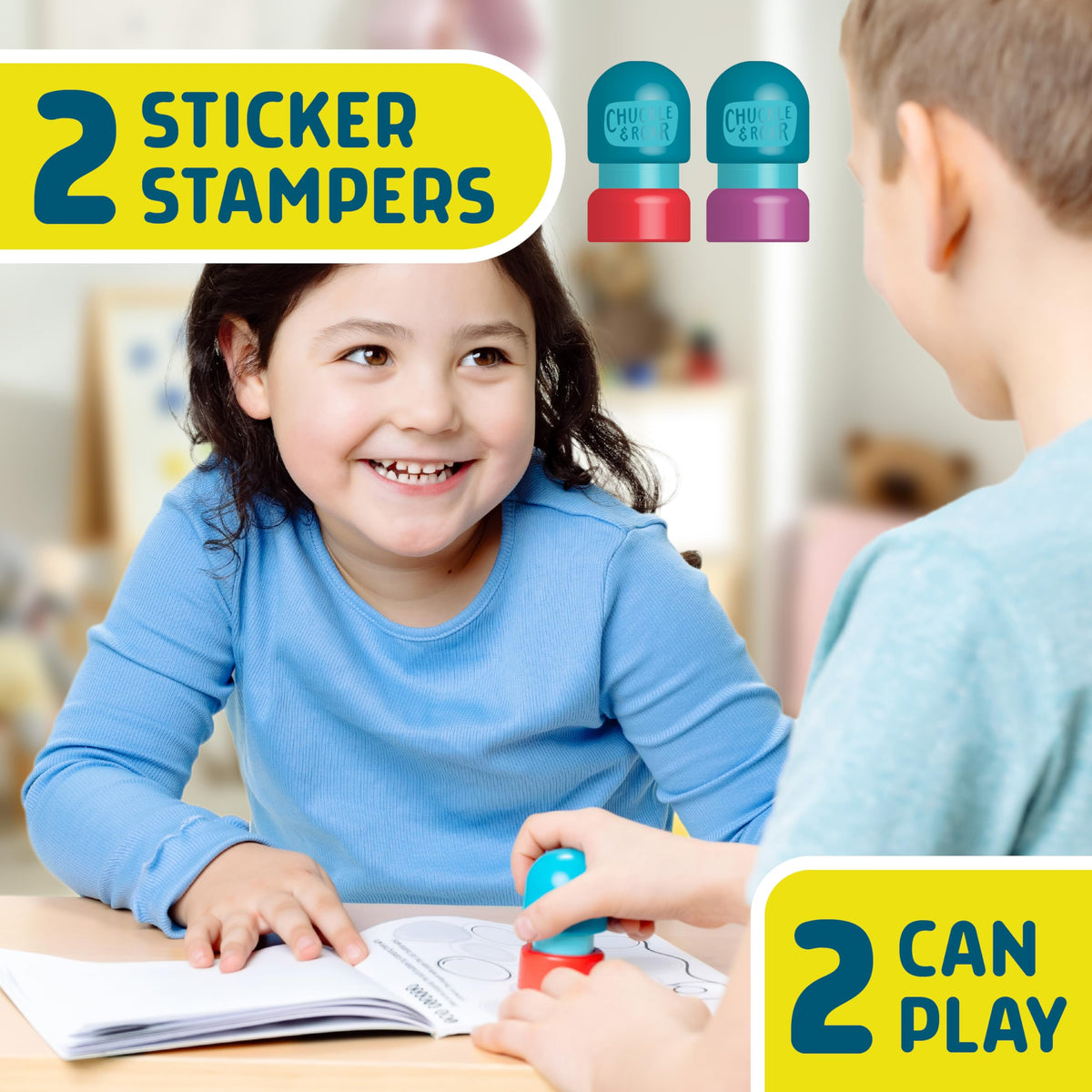 Chuckle & Roar two stampers enable shared creative play.