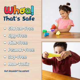 Kids ages 3+ enjoy safe, hands-on sensory play with Whoa Dough.