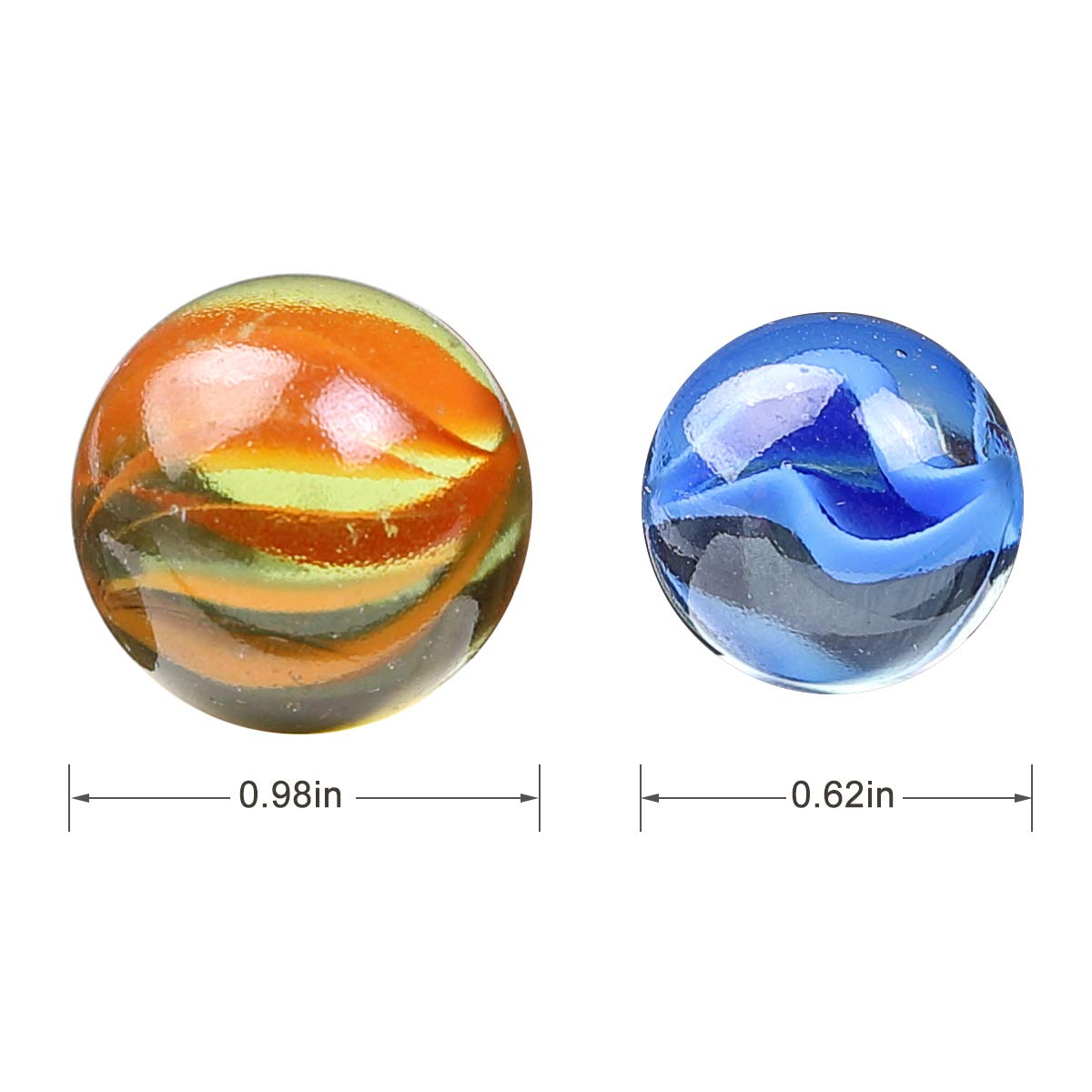 CHUKEMAOYI cat-eye glass marble close-up shows shimmer and pattern variation.