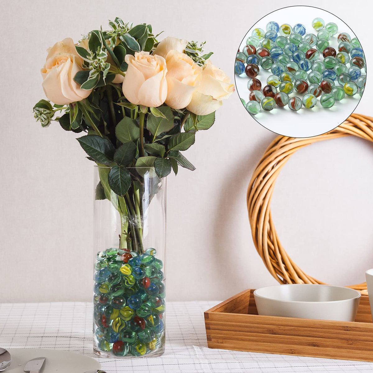 CHUKEMAOYI cat-eye marble art and craft idea in garden pot.