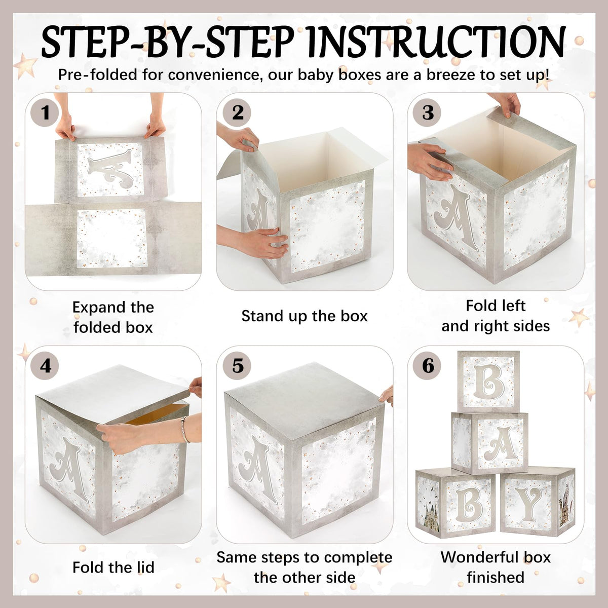 Chunful balloon boxes are pre-folded for quick, easy assembly.