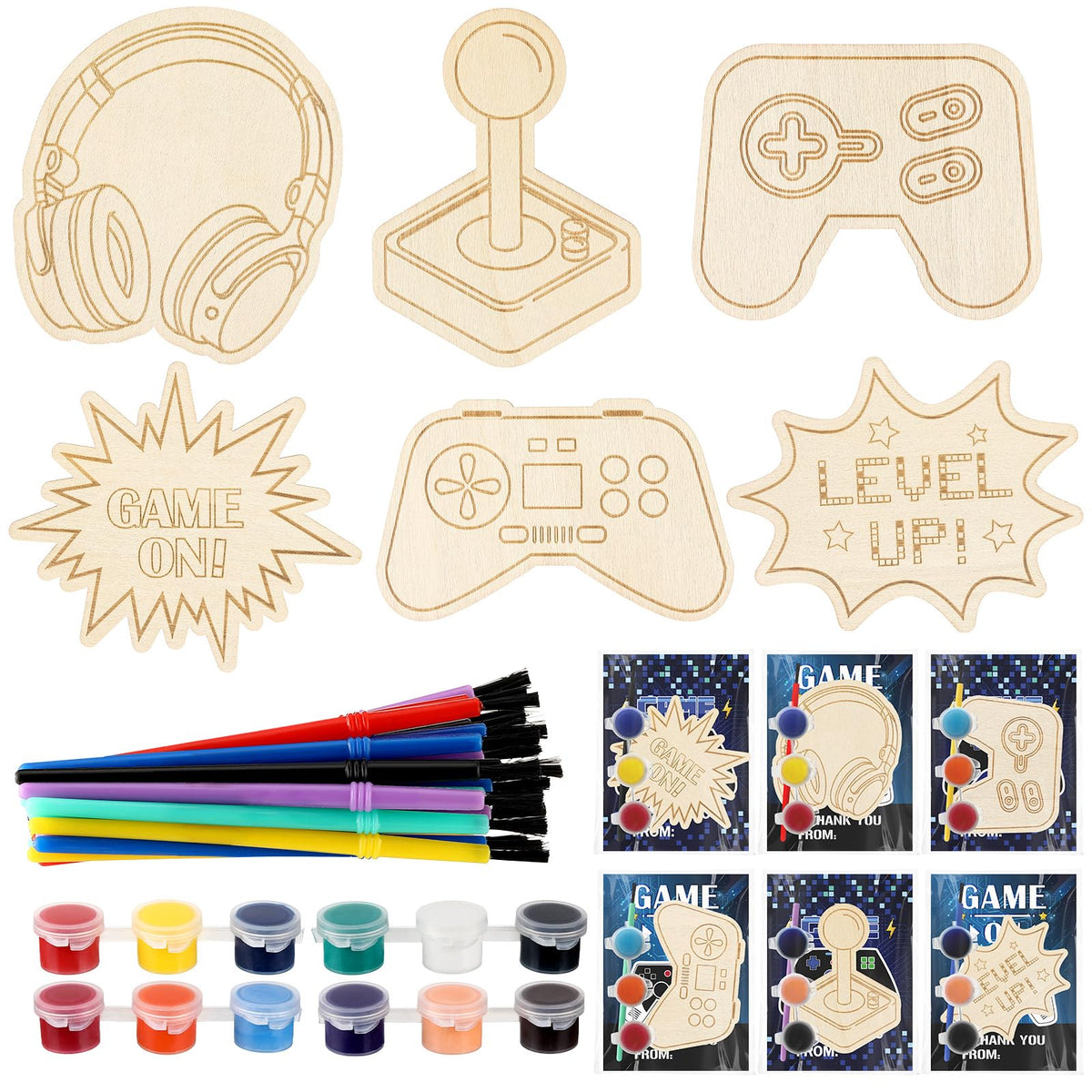 Chunful video game paint sets pack display for a group craft activity and party fun