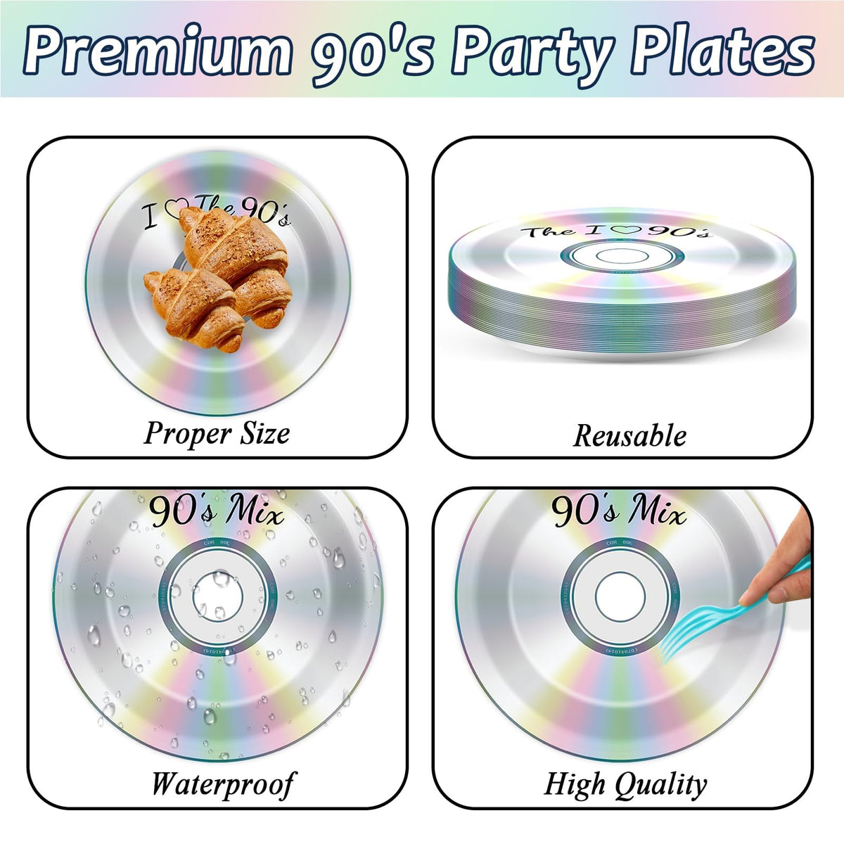 CHUNNIN 90s party napkins provide soft, absorbent quick cleanup.