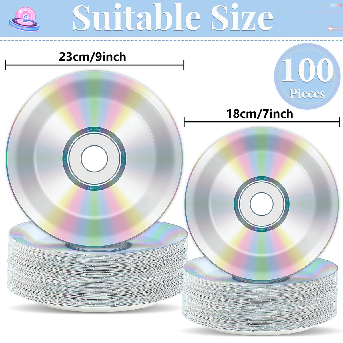 CHUNNIN 90s plates 7in for quick, mess-free snacks at gatherings