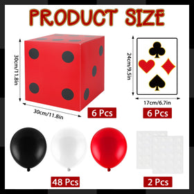 CHUNNIN balloon decor in red, black, white enhancing festive casino vibes