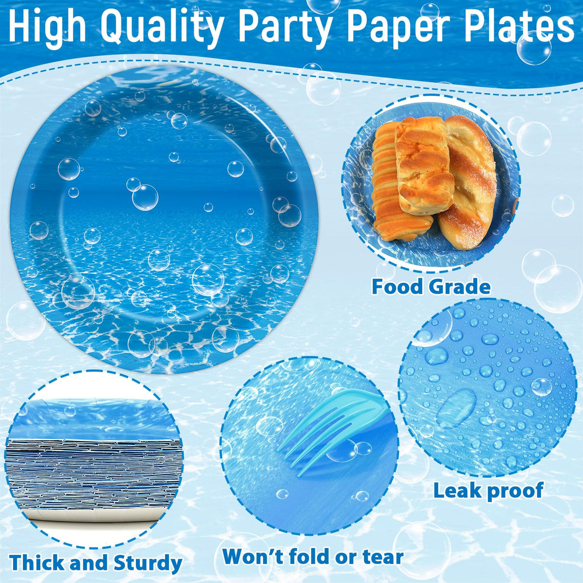 CHUNNIN blue napkins 6-5in enhance seaside color and quick cleanup.