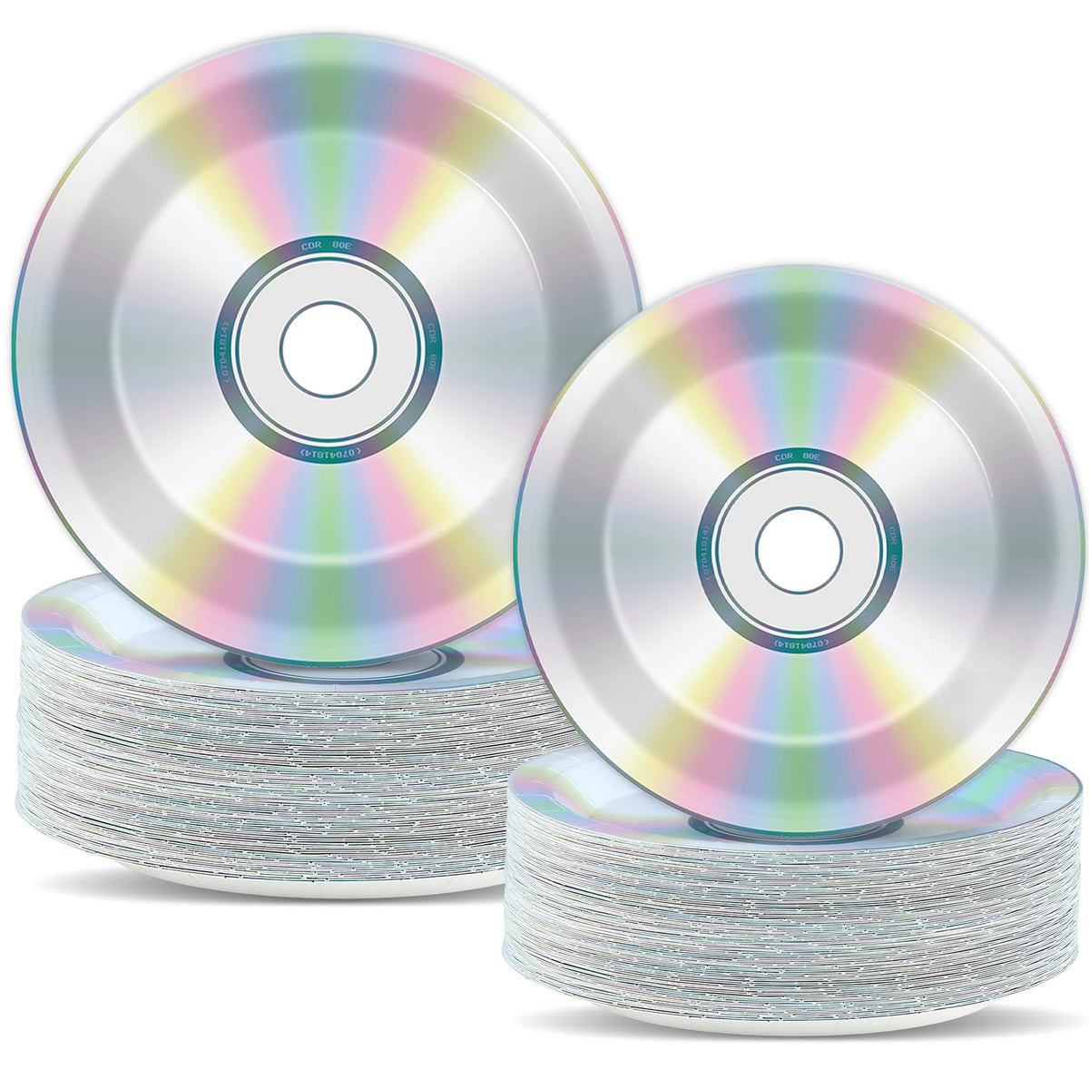 CHUNNIN CD plates 9in with retro disc design for easy party cleanup