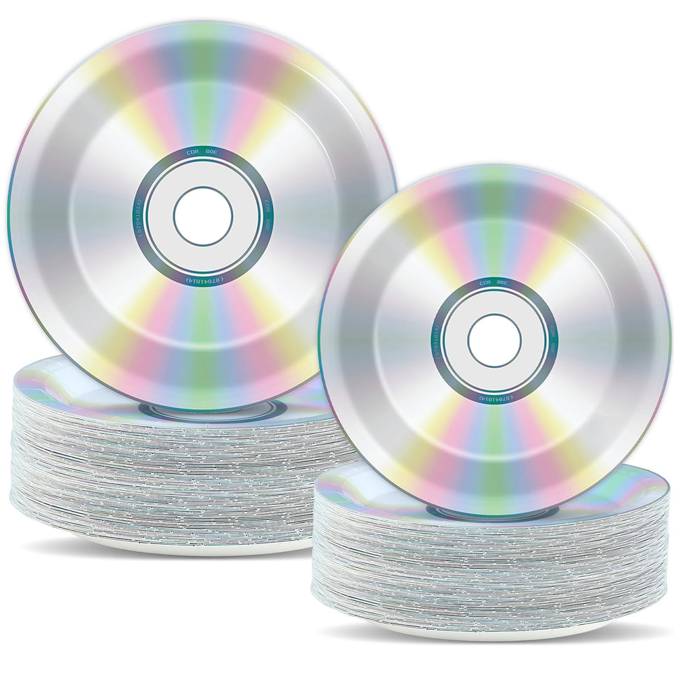 CHUNNIN CD plates 9in with retro disc design for easy party cleanup
