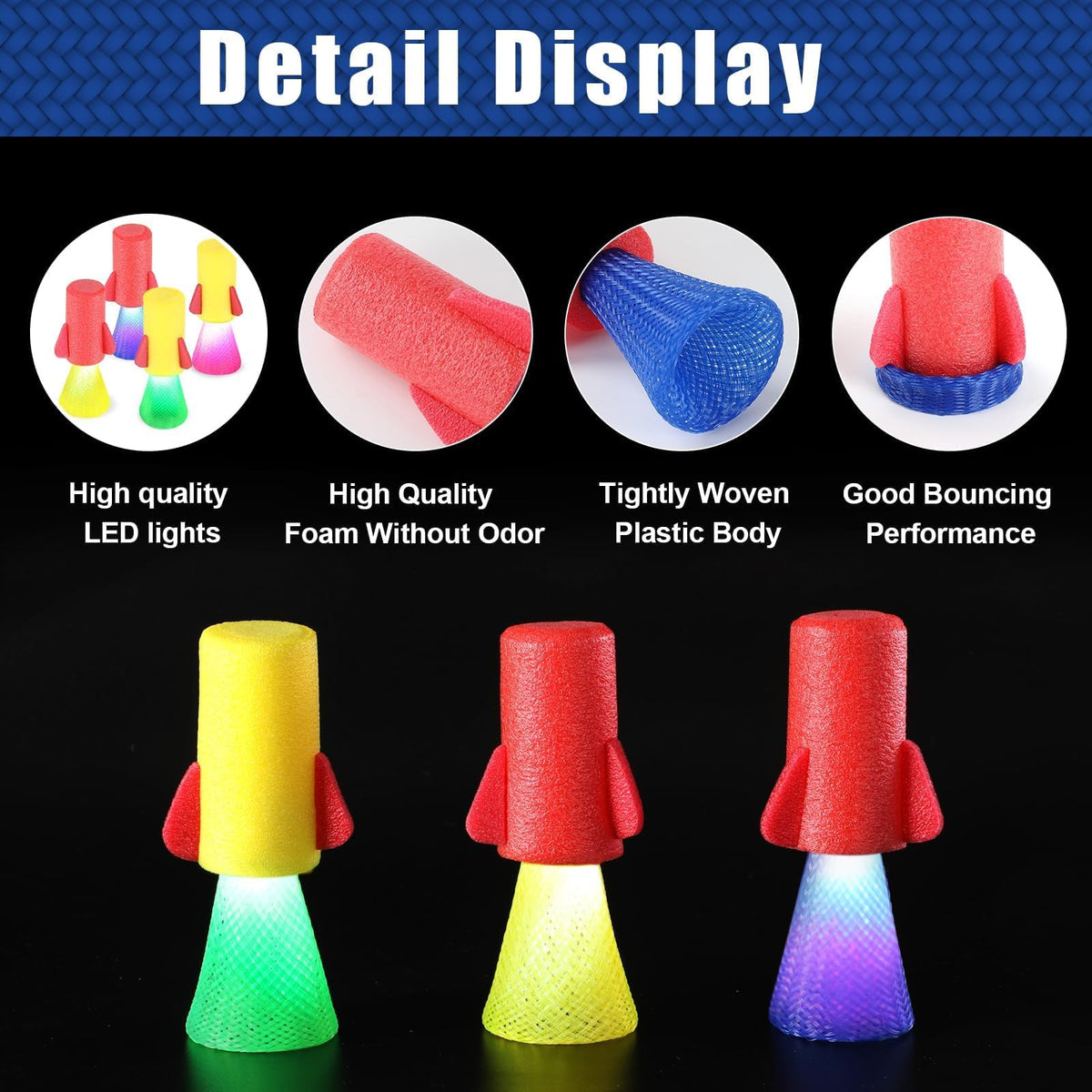 CHUNNIN foam-headed rockets with durable plastic body for repeated launches