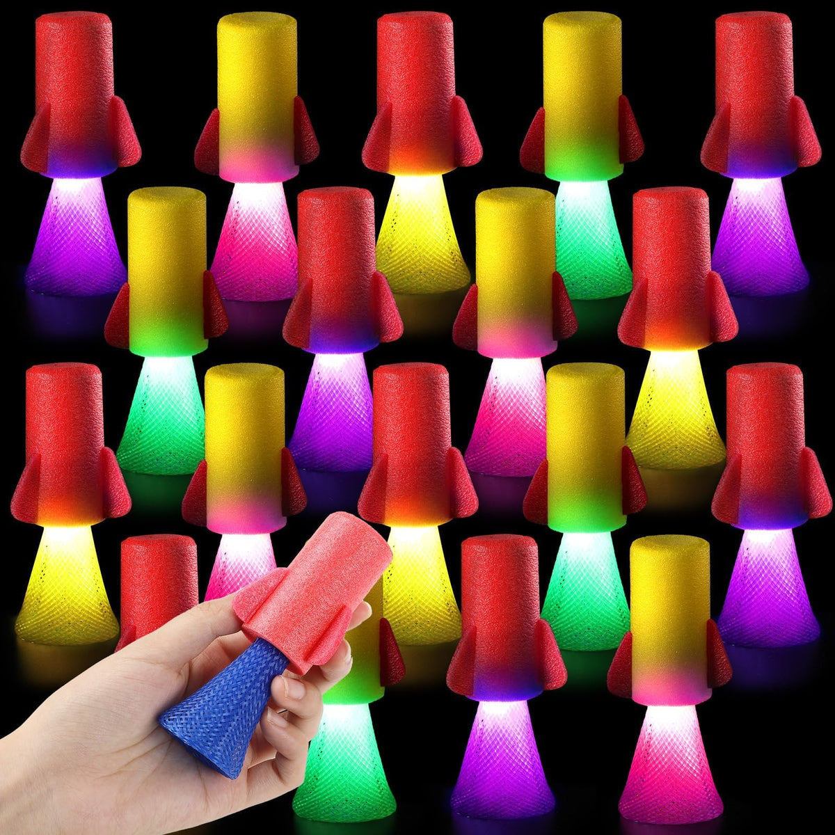CHUNNIN light-up jumping rockets set for large-group play