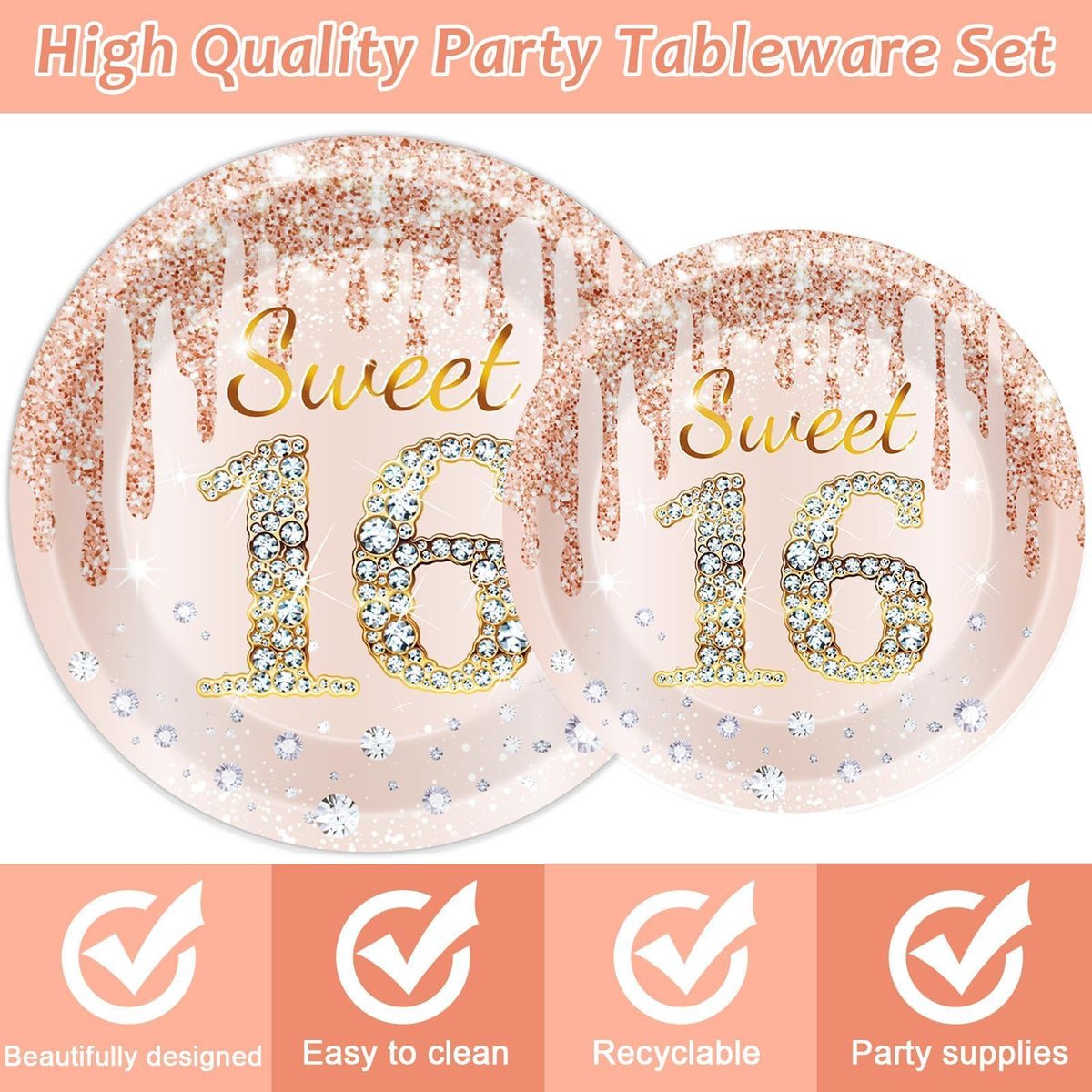 CHUNNIN rose gold napkins 13-inch adding a coordinating touch to the table.