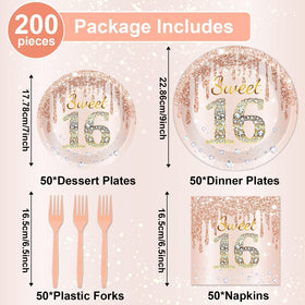 CHUNNIN rose gold dessert plates 7-inch for cake slices.