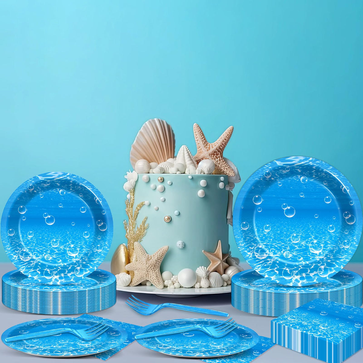 CHUNNIN undersea party decoration ensemble boosts coastal party ambiance.