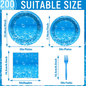 CHUNNIN underwater bubbles plates 7in add vibrant dining for nautical events.