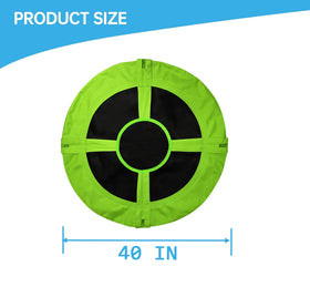 Chyxqh round saucer swing seat cover in green offering weather protection.