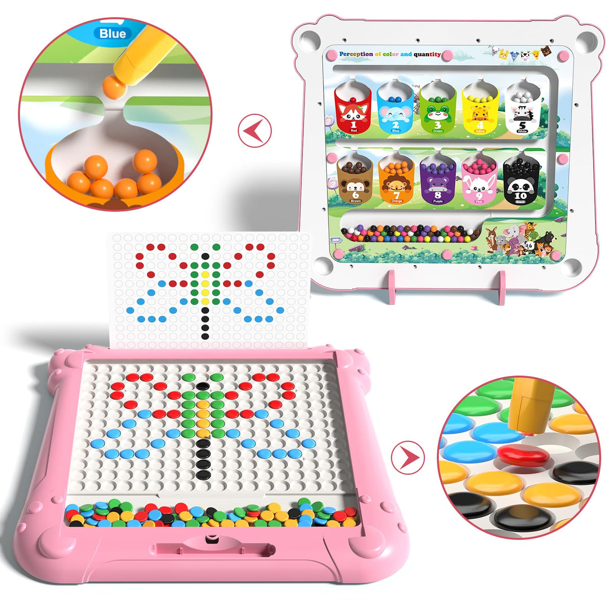 Ci Vetch number-maze side supports counting practice with colorful beads