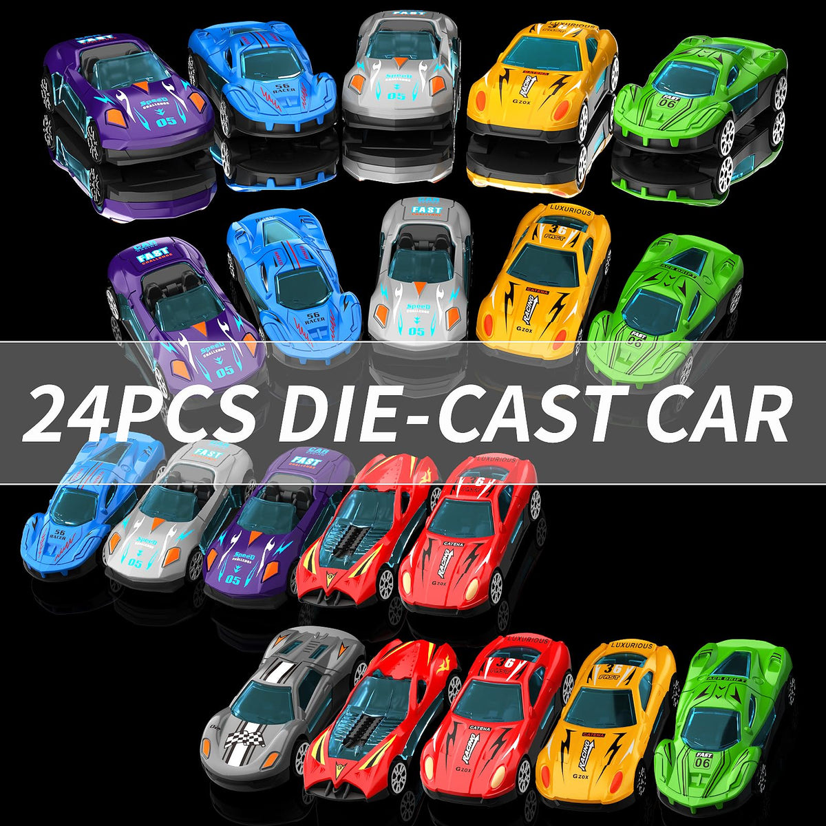 Ci Vetch 78-inch race track with dual launcher for fast car races.