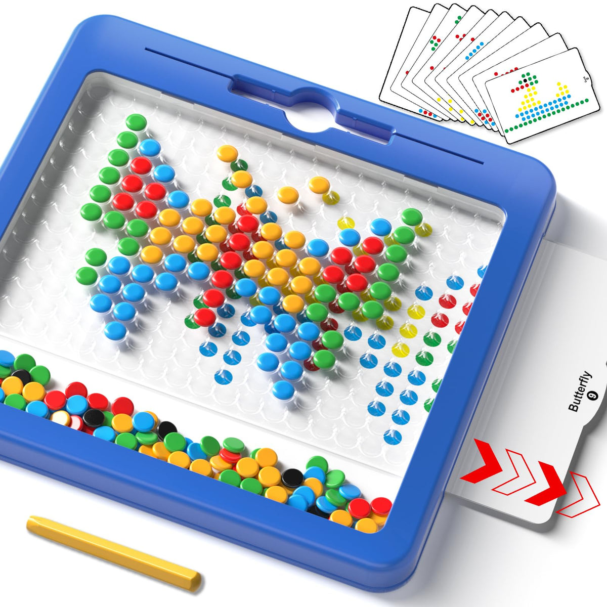 Ci Vetch large magnetic dots board front view with spacious 12x12 surface for drawing.