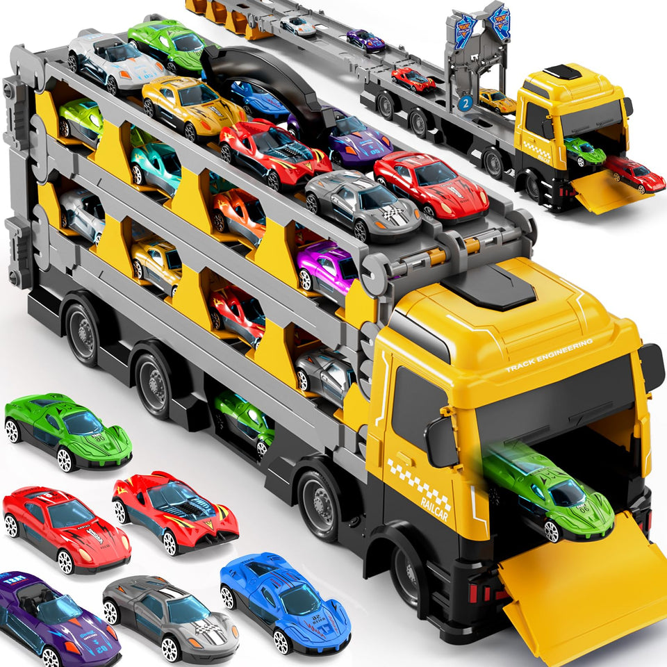 Ci Vetch transport truck with 78-inch track for immersive racing play.