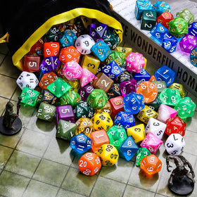CiaraQ close-up of d20-d12-d10-d8-d6-d4 faces for easy reading.
