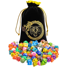 CiaraQ dice set on display highlighting durability and varied sizes.