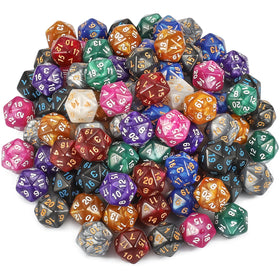 CiaraQ DND 100-piece colorful D20 dice set for versatile tabletop gameplay