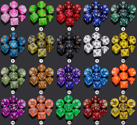 CiaraQ D&D dice with drawstring bag for easy storage and transport.